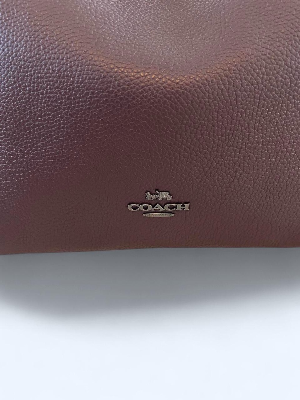 Coach Pebbled Leather Shoulder Bag in Burgundy - Picture 4 of 8
